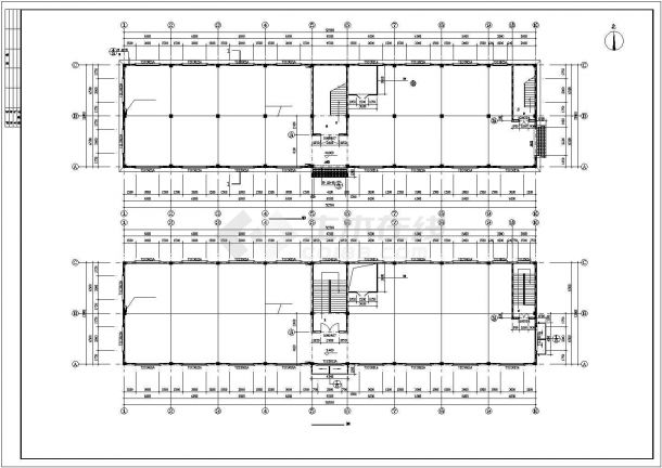 2层1396.6平米排架结构塑料制品生产车间建筑施工图【平立剖 总平 楼梯 说明】CAD设计施工图纸-图一