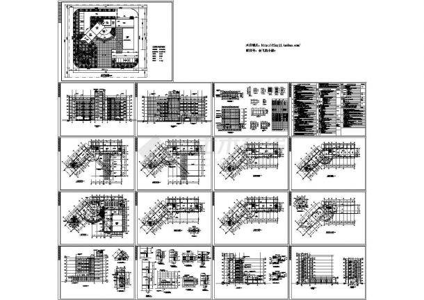 某7层框架结构4479㎡水利局办公楼设计cad全套建筑施工图【含设计说明，含总平面图】-图一