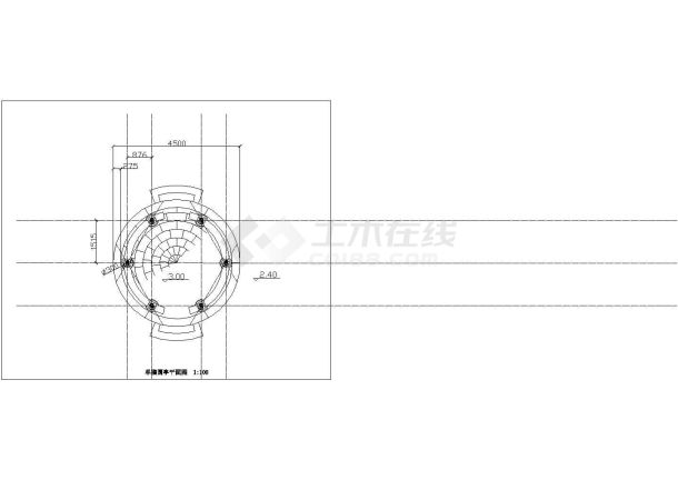 单檐圆亭设计CAD结构图-图二