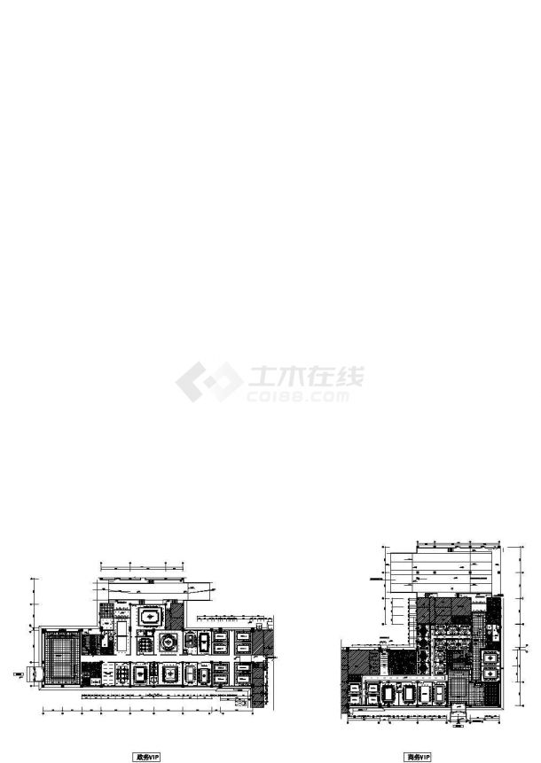 上海某国际机场VIP区装修设计CAD施工图-图一