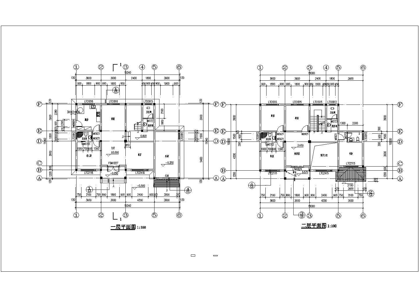 480平米3层混合结构单体别墅全套建筑CAD设计图纸