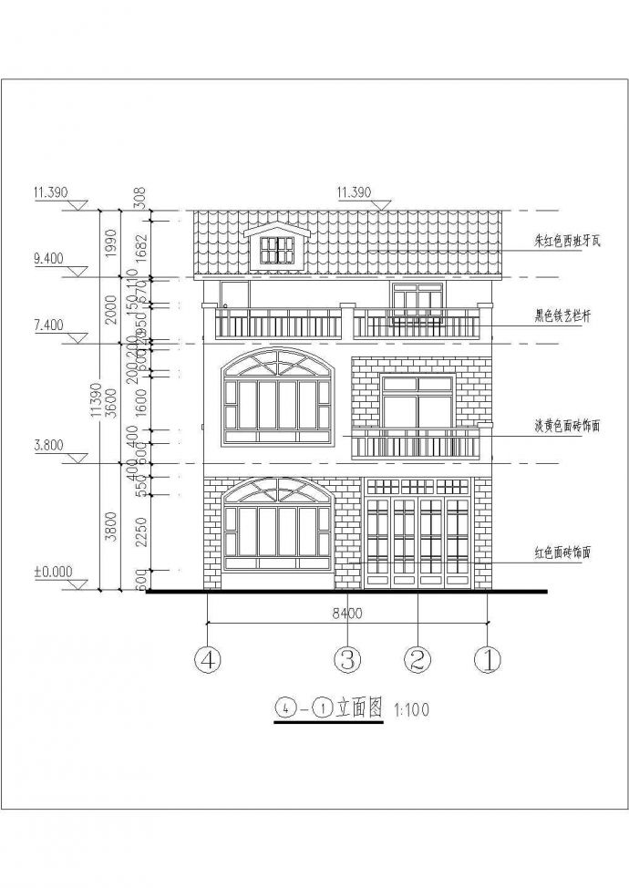 310平米3层砖混结构单体别墅平立剖面设计CAD图纸CAD设计图纸_图1