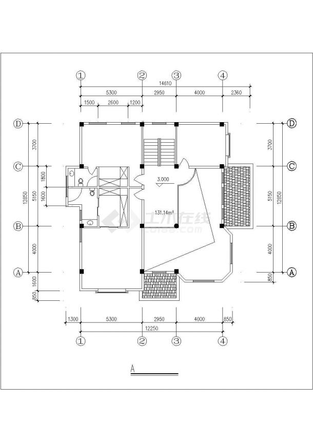 无锡某小区385平米3层砖混结构欧式别墅全套建筑CAD设计图纸-图二