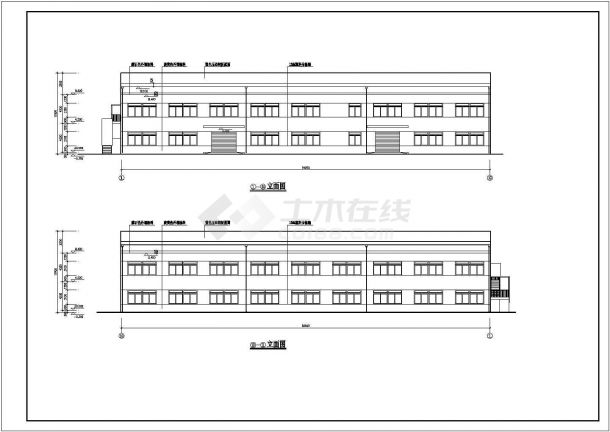 某2层框架结构生产车间设计cad全套建筑施工图（含设计说明）-图二