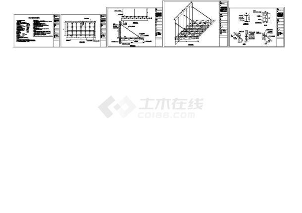 某悬挑彩钢雨棚（2.5m，宽8.4m）设计cad完整结构施工图纸（含设计说明）-图一