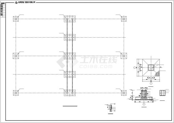 一套学校室外篮球场膜结构设计施工图（含钢结构设计说明）cad 图纸-图二