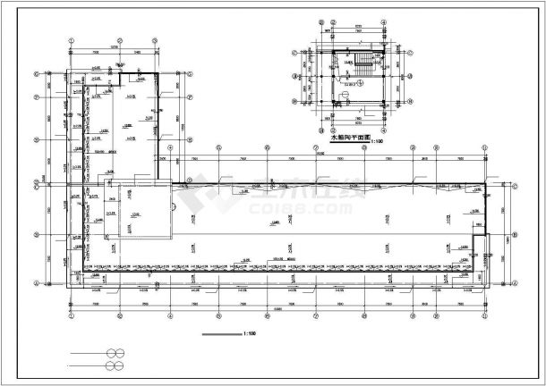 4层5058.85平米L型框架结构办公宿舍车间工厂综合楼建施CAD设计施工图纸-图一