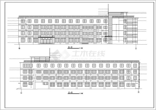 4层5058.85平米L型框架结构办公宿舍车间工厂综合楼建施CAD设计施工图纸-图二