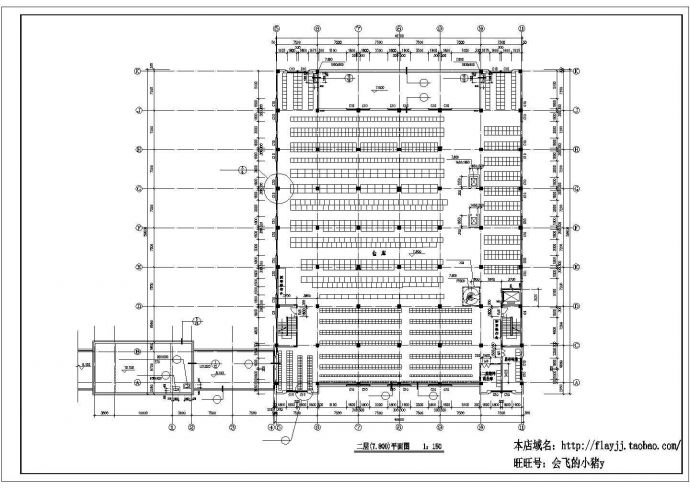厂房设计_长66米 宽59.7米 5层L型厂房车间建筑施工图CAD设计施工图纸_图1