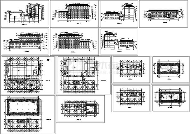 某学校综合楼建筑整套设计cad施工图-图二