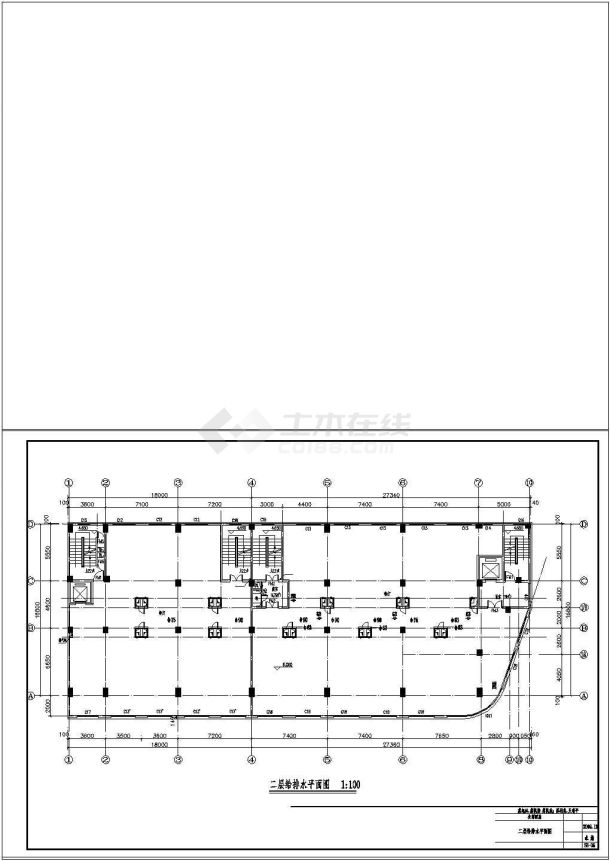 浙江某十层酒店公寓给排水全套cad施工图纸-图一