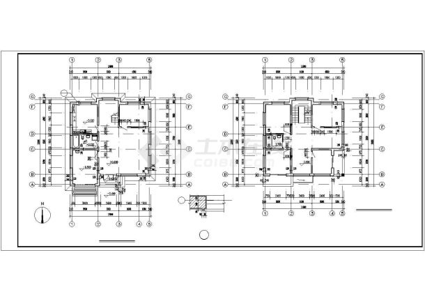 二层成套别墅建筑cad设计施工图纸-图二