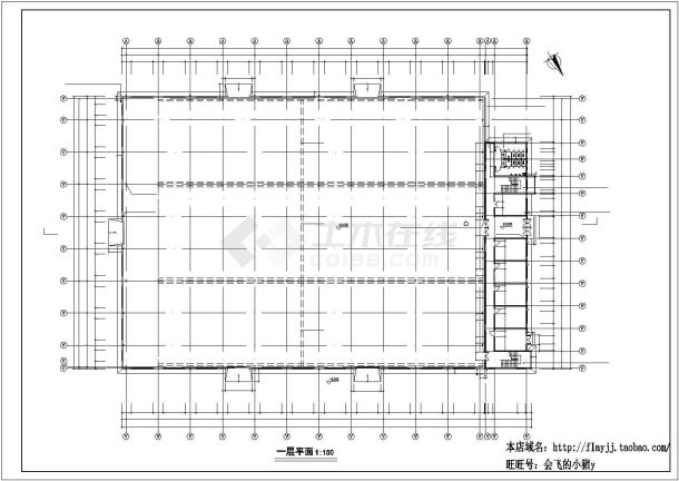 厂房设计_3层4463.92平米全钢结构机电公司厂房建施CAD设计施工图纸-图一