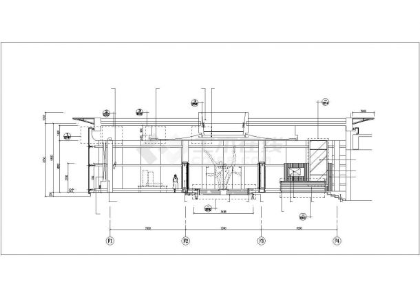 某新建小区750平米单层框架结构售楼中心装修施工设计CAD图纸-图二