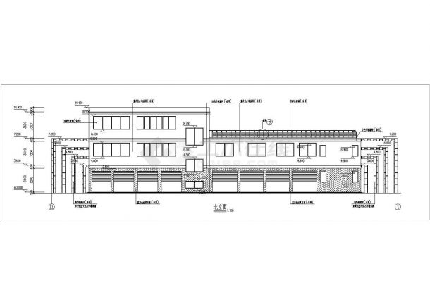 衢州市某小区1100平米3层框架结构休闲会所建筑设计CAD图纸-图二