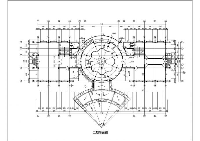 达州市某小区3600平米4层框架结构小区会所建筑设计CAD图纸_图1