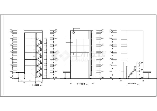 厂房设计_长90.8米 宽16米 7层制粉厂房建筑施工图【平立剖】CAD设计施工图纸-图二