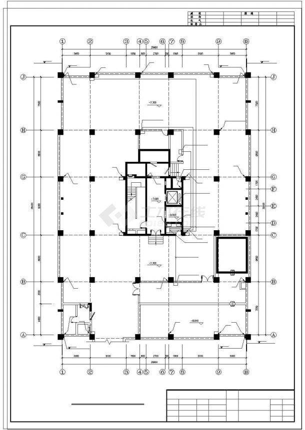 二类高层商住楼防雷CAD方案图纸-图一