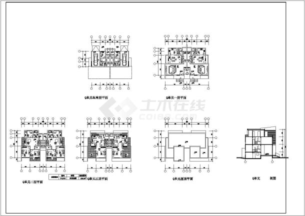 某两层别墅建筑设计cad方案图纸-图二