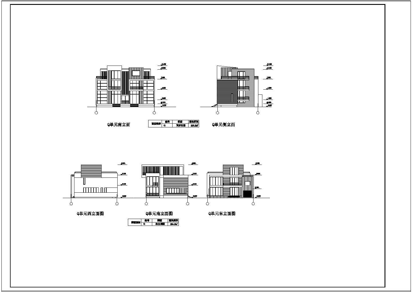 某两层别墅建筑设计cad方案图纸