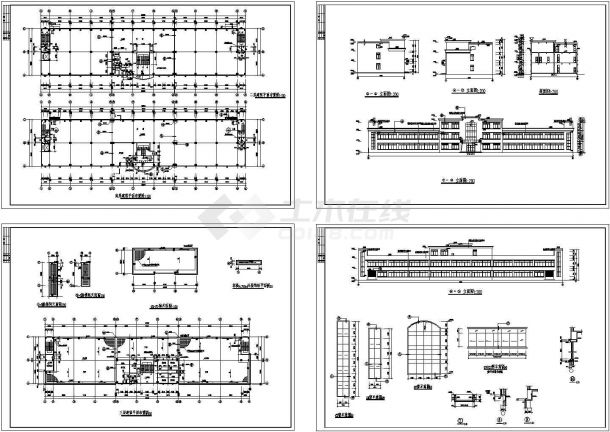 某三层厂房建筑施工CAD图纸-图一