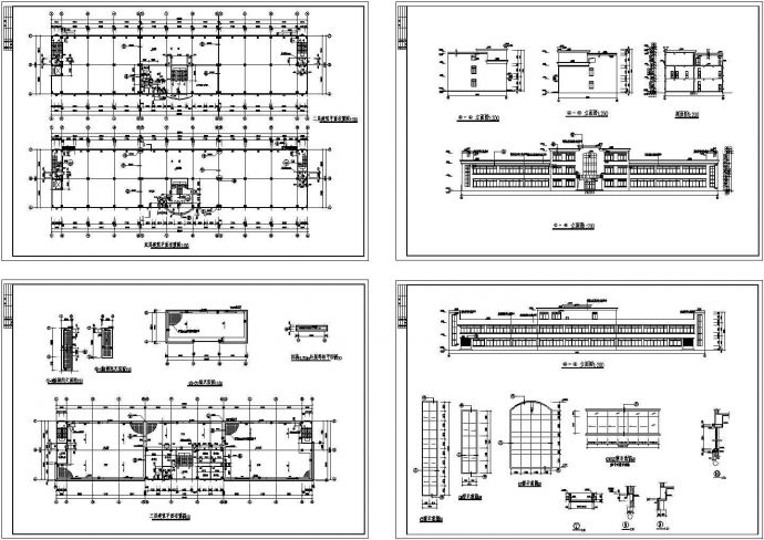 某三层厂房建筑施工CAD图纸_图1