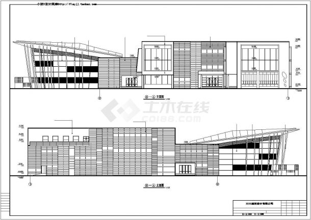 天津某社区2900平米3层框架结构社区幼儿园平立剖面设计CAD图纸-图二