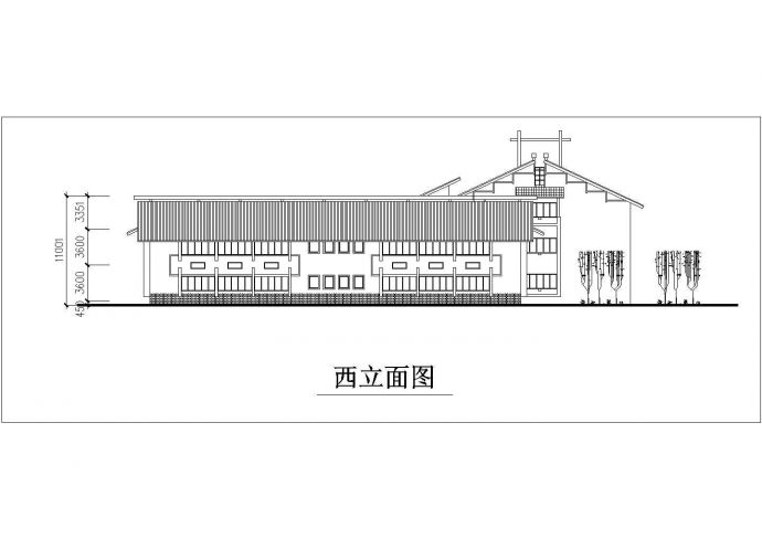 850平米单层框混结构休闲园林会所平立剖面设计CAD图纸_图1