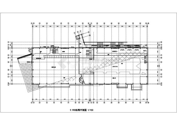 北京丰台区某3100平米3层钢框架体育会所平立剖面设计CAD图纸-图二