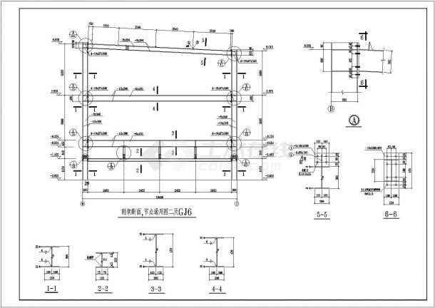 某二层钢结构工业生产厂房设计cad全套结构施工图纸（含设计说明）-图二