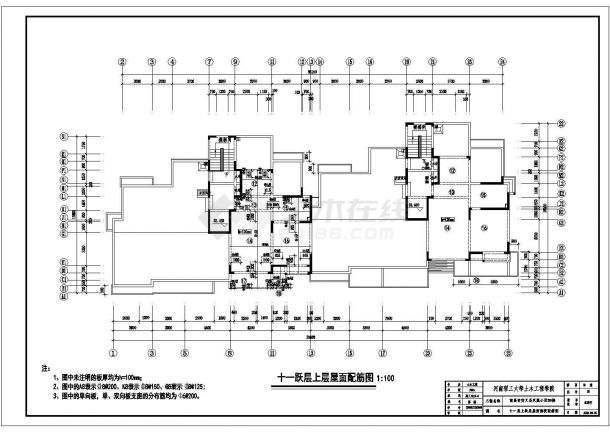 湖州市某小区8100平米12层框架结构住宅楼全套建筑设计CAD图纸-图一
