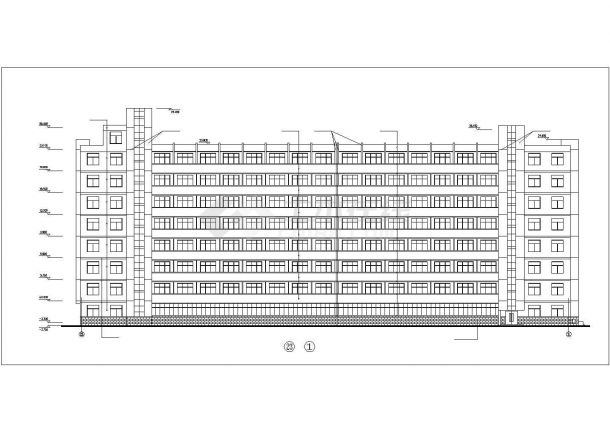 兰州某大学8500平米11层框架结构学生宿舍楼平立剖面设计CAD图纸-图一
