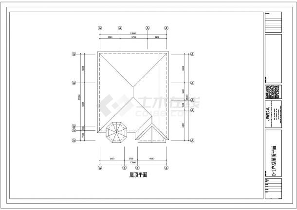 现代二层独栋别墅建筑施工图（CAD）-图二