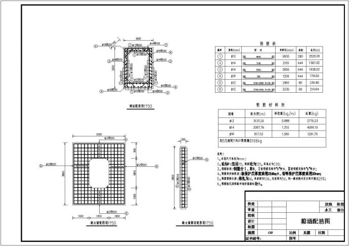 湖南小(二)型水库箱涵工程施工CAD图_图1