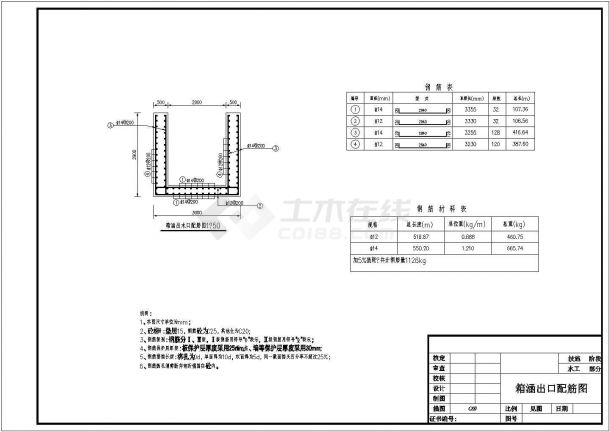 湖南小(二)型水库箱涵工程施工CAD图-图二