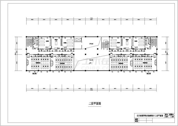西安市某高校6760平米5层框架结构教学楼建筑设计CAD图纸-图二