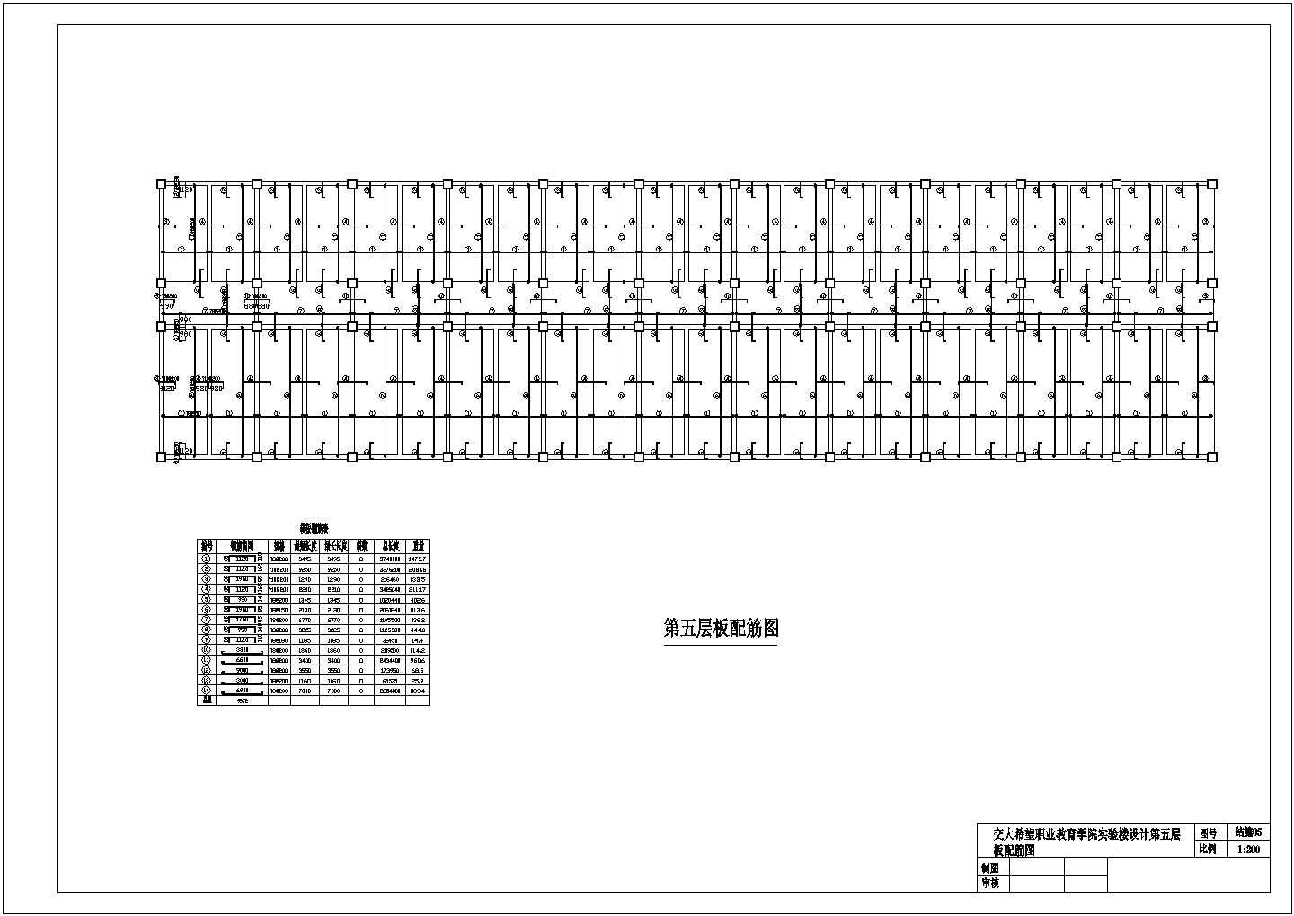 哈尔滨某大学五层框架结构教学楼全套结构设计CAD图纸