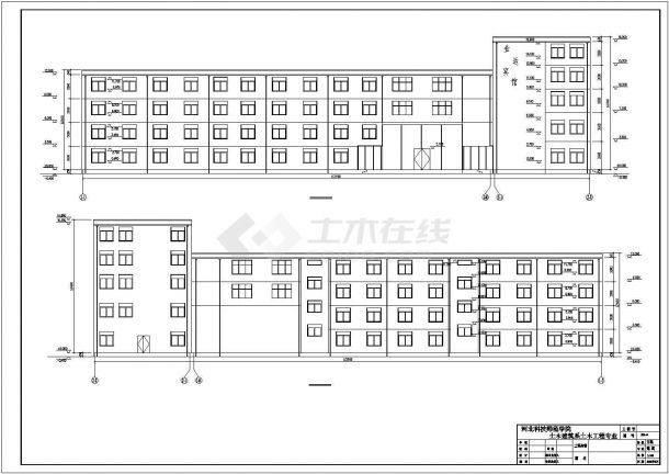 某中型4层框架结构商务宾馆全套建筑设计CAD图纸-图二