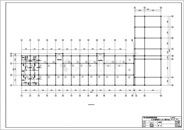 常州市某商业街五层框架结构商务旅馆全套结构设计CAD图纸-图一