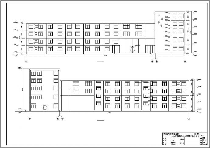 广州某商业街3700平米4层框架结构连锁酒店建筑设计CAD图纸_图1