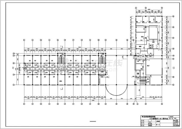 广州某商业街3700平米4层框架结构连锁酒店建筑设计CAD图纸-图二