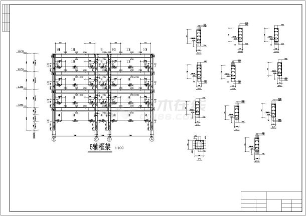济南某商业街4层框架结构商务酒店全套结构设计CAD图纸-图一