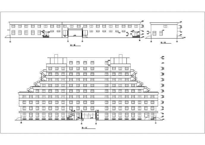 武汉某商业街6800平米10层框架结构商务酒店全套建筑设计CAD图纸_图1