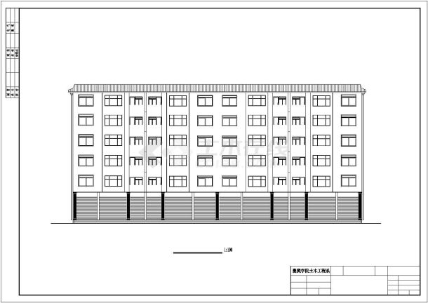 2950平米6层框架结构临街商住楼全套建筑+结构设计CAD图纸-图一