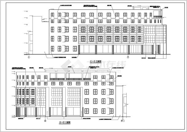 四川某国际学校8200平米五层框架结构学生食堂建筑设计CAD图纸-图二