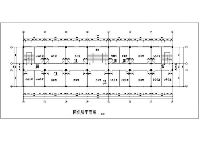 广州某医院4000平米五层框架结构办公大楼建筑设计CAD图纸_图1