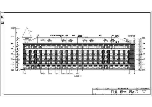 乌鲁木齐市某中学6千平米五层框架结构宿舍楼建筑设计CAD图纸-图二