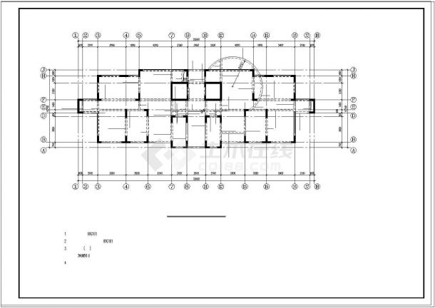 小高层住宅框剪结构设计cad施工工程图纸-图二