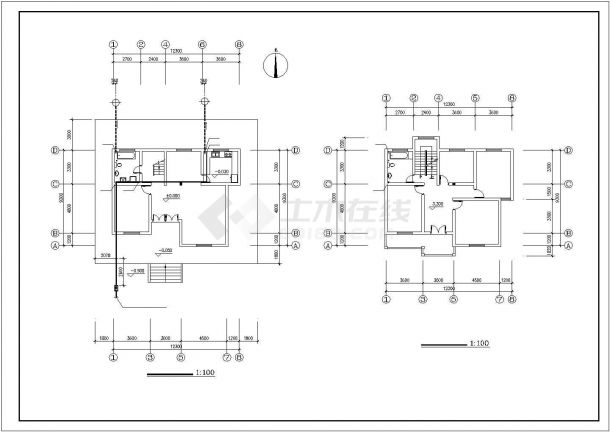 长12.3米 宽9.3米 2层独立私家别墅给排水设计图-图二
