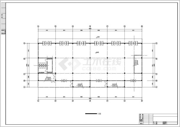 3200平米6层框架结构高档宾馆平面设计CAD图纸（1-2层商铺/2套方案）-图二